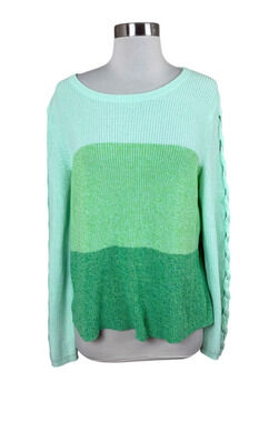 Lilly Pulitzer Green Ombre Cortina Cut Out Sleeve Sweater Size Large Coastal